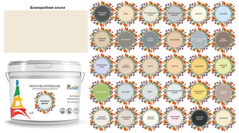 Краска матовая интерьерная моющаяся Paritet Peinture Interieure