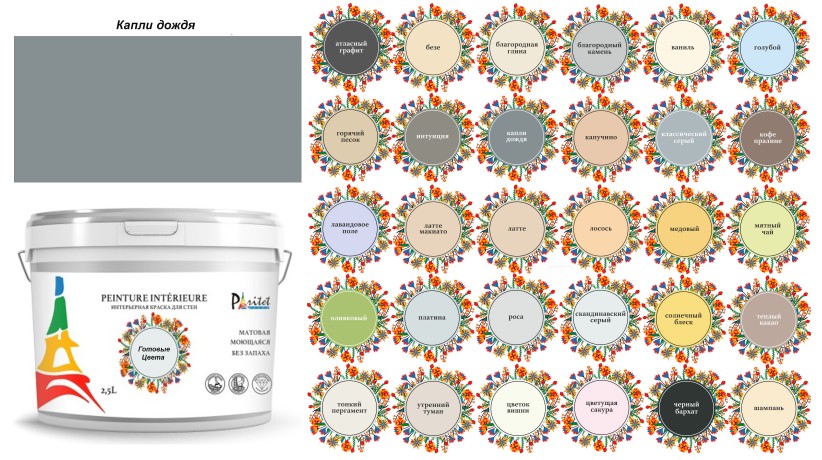 Краска матовая интерьерная моющаяся Paritet Peinture Interieure