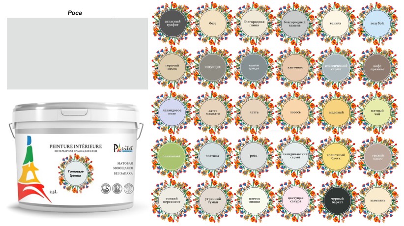 Краска матовая интерьерная моющаяся Paritet Peinture Interieure