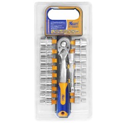 Набор головок торцевых и принадлежностей Kraft 1/2"Dr. 6 гр. и Е-star