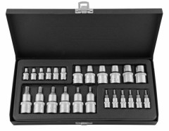 Набор головок торцевых и насадок со вставками Kraft 1/2"Dr. и 1/4"Dr. Е-star и Torx