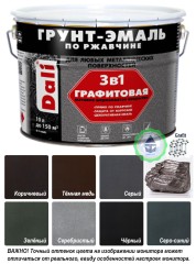 Грунт-эмаль по ржавчине "3 в 1" Dali графитовая