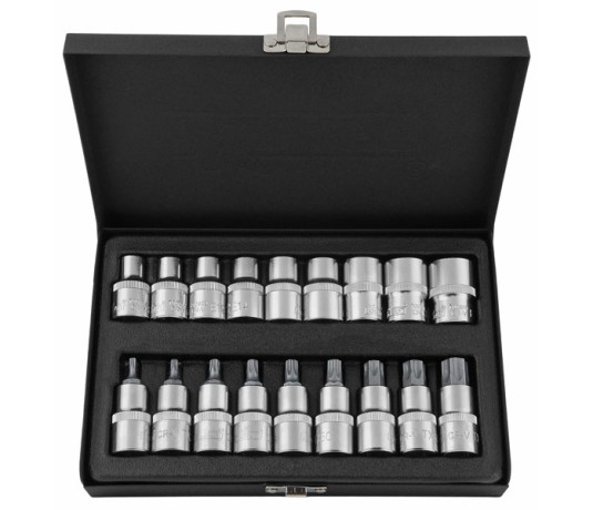 Набор головок торцевых и насадок со вставками Kraft 1/2"Dr. Е-star и Torx