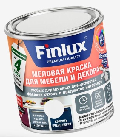 Краска для мебели и декора любых деревянных поверхностей Finlux F-540