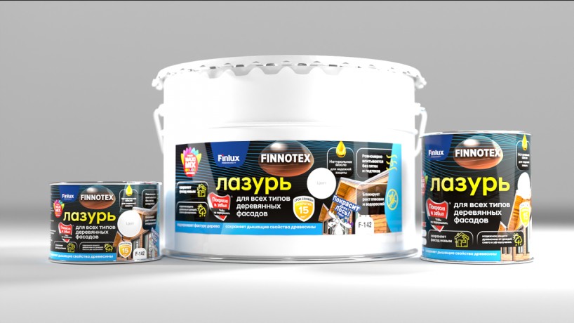 Лазурь для всех типов деревянных фасадов Finlux Finnotex F-142