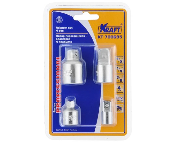 Набор переходников-адаптеров Kraft, 1/2"Dr., 3/8"Dr. и 1/2"Dr.