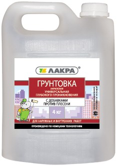 Грунтовка унивесальная глубокого проникновения против плесени Лакра