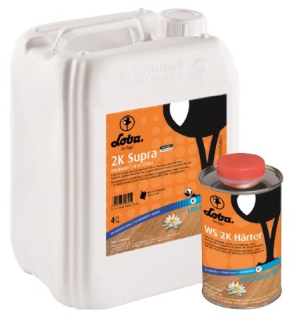 Лак паркетный водный модифицированный керамикой Lobadur 2K А.Т. Supra