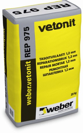 Шпатлёвка на цементной основе Вебер Ветонит Reр 975