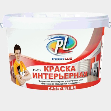 Краска акриловая интерьерная супербелая Профилюкс PL-07А