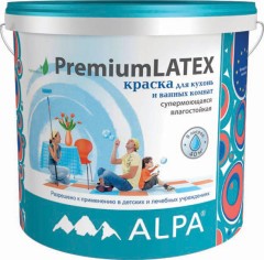 Краска латексная для ванной и кухни Alpa Premium Latex