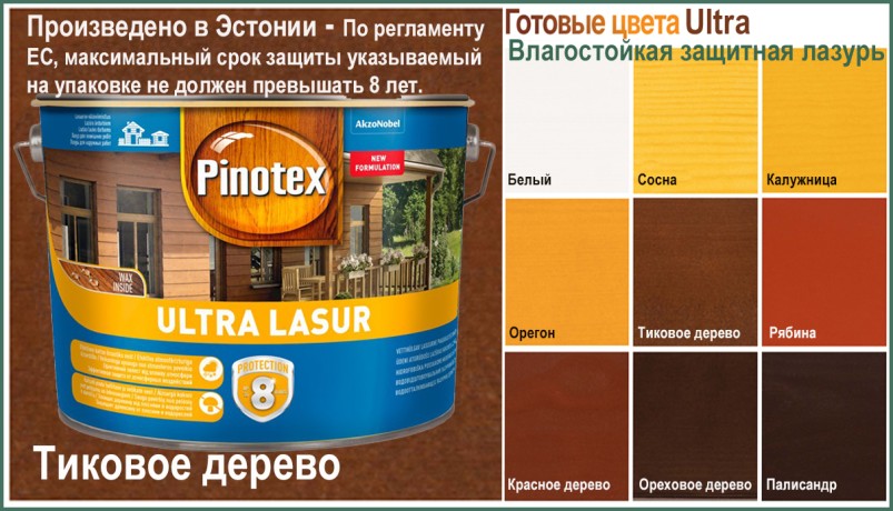 Пропитка декоративная для защиты древесины Омнитекс