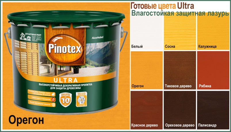 Пропитка декоративная для защиты древесины Омнитекс