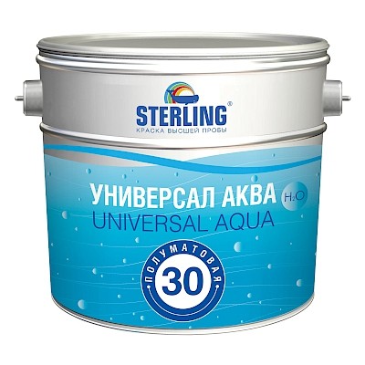 Краска акриловая, модифицированная полиуретаном Sterling Универсал Аква ВД-АК-151