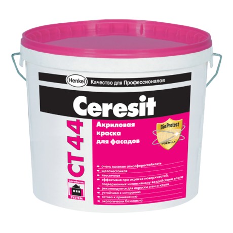 Краска акриловая для фасадов Ceresit CT 44
