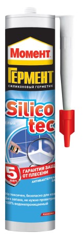 Герметик силиконовый санитарный Момент Гермент Силикотек