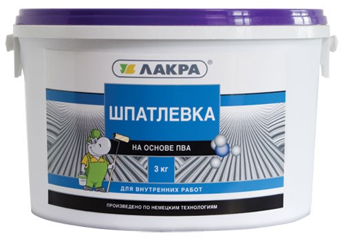 Шпатлевка на основе ПВА Лакра