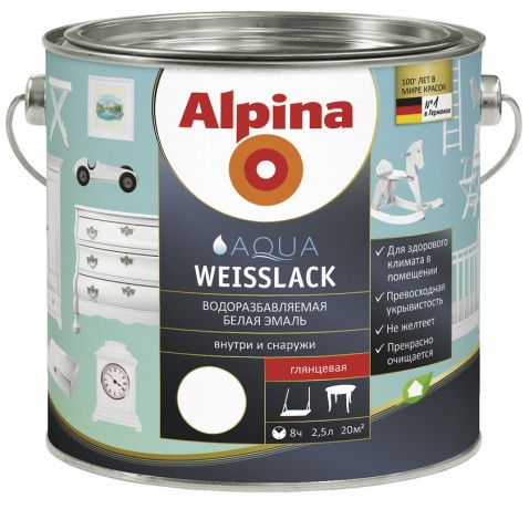 Эмаль Alpina Aqua Weisslack