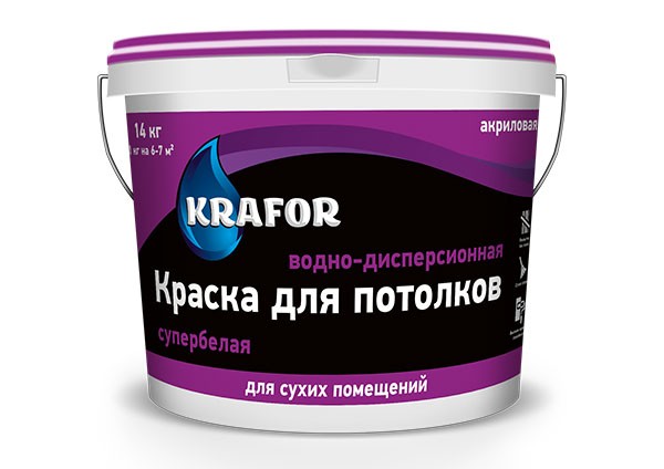Краска для потолков Krafor