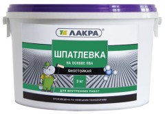 Шпатлевка биостойкая на основе ПВА Лакра