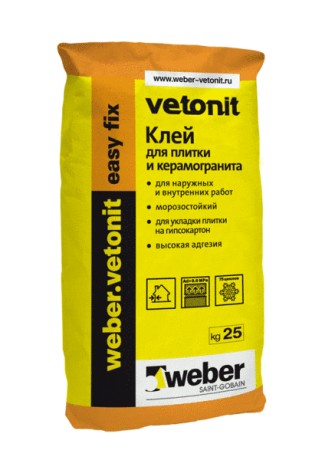 Клей для плитки и керамогранита Вебер Ветонит Easy Fix +