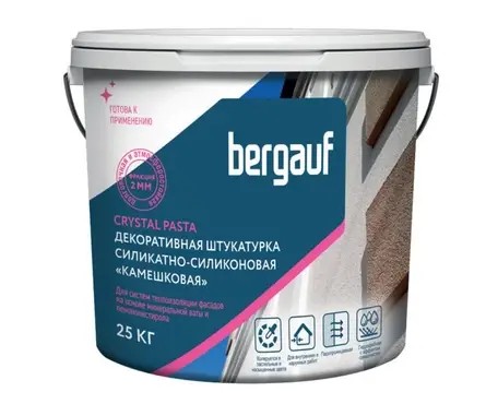Штукатурка декоративная cиликатно-силиконовая Bergauf Crystal Pasta U камешковая