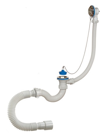 Слив-перелив для ванны с сифоном "S-образный" 1 1/2"х40 мм с гибкой трубой 40х40/50 мм Orio