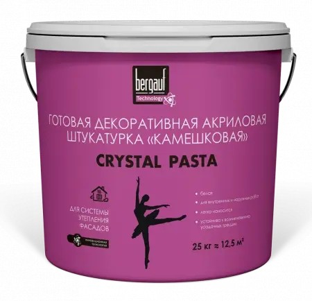 Штукатурка декоративная акриловая Bergauf Crystal Pasta U камешковая