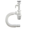 Сифон для умывальника 1 ? х 40 мм c удлиненным патрубком, с отводом, c гибкой трубой 40-40 мм Orio