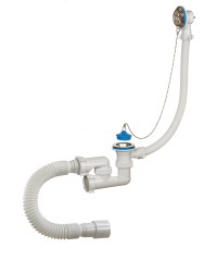 Слив-перелив для ванны с сифоном регулируемый 1 1/2&quot;х40 мм с гибкой трубой 40х40/50 мм Orio