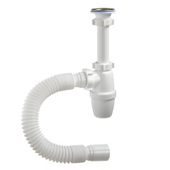 Сифон бутылочный 1-1/2&quot; х 40 мм, малый корпус, с удлинённым патрубком, с гибкой трубой 40-40 мм Orio