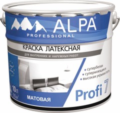 Краска профессиональная для стен и потолков Alpa Profi 7