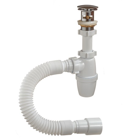 Сифоны для умывальника 1 ? х 40 мм с металлическим выпуском «клик-клак» с гибкой трубой 40 х 40/50 мм Orio
