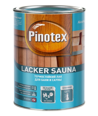 Лак термостойкий для дерева Пинотекс Lacker Sauna