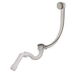 Сифон для ванны 1-1/2&quot; х 40,&quot;S&quot; тип, полуавтомат, с переливом, с переходной трубой 45° 40х40/50 мм Orio
