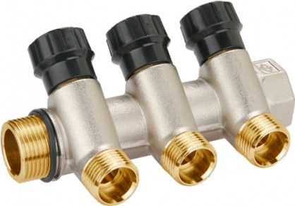 Коллектор с регулиемыми вентилями и переходами на наружную резьбу Bugatti Арт. 4201