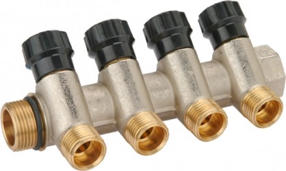 Коллектор с регулиемыми вентилями и переходами на наружную резьбу Bugatti Арт. 4202