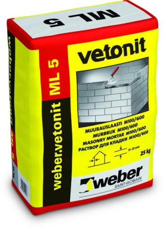 Раствор кладочный Вебер Ветонит ML 5 T