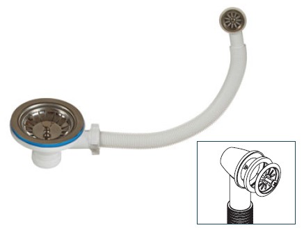 Выпуск 3 1/2" с круглым переливом для керамогранитной мойки