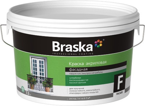 Краска акриловая фасадная Braska