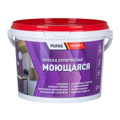 Краска для внутренних работ моющаяся Pufas Decoself