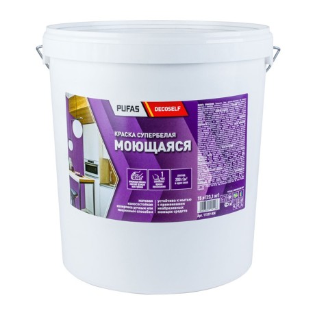 Краска для внутренних работ моющаяся Pufas Decoself