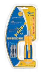 Отвертка реверсивная Kraft с насадками-битами