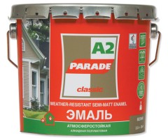 Эмаль атмосферостойкая полуматовая на алкидной основе Parade A2
