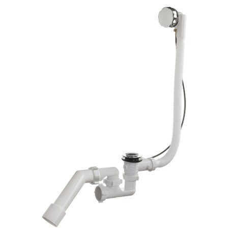Сифон для ванны 1-1/2’’ x 40, регулируемый, полуавтомат, с переливом с переходной трубой 45` 40х40/50 мм Orio