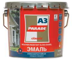 Эмаль атмосферостойкая глянцевая на алкидной основе Parade A3