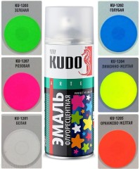 Эмаль аэрозольная флюоресцентная Kudo