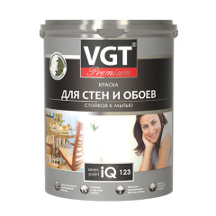 Краска ВГТ моющаяся для стен и обоев iQ123