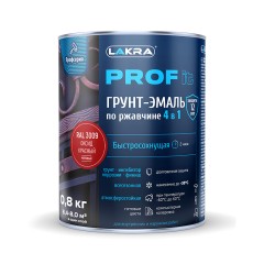 Грунт-эмаль по ржавчине 4 в 1 быстросохнущая Лакра PROF IT