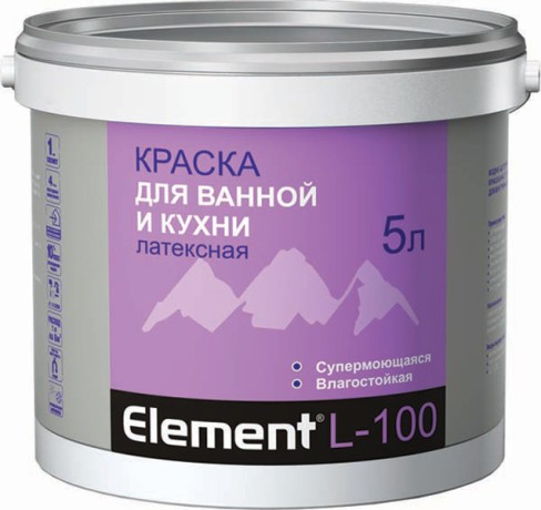 Краска латексная для ванной и кухни Alpa Element L-100